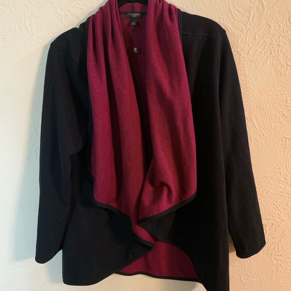 Talbots Women's Black and Red Sweater